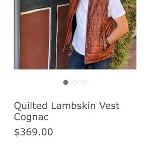 Quilted Lambskin Vest in Cognac